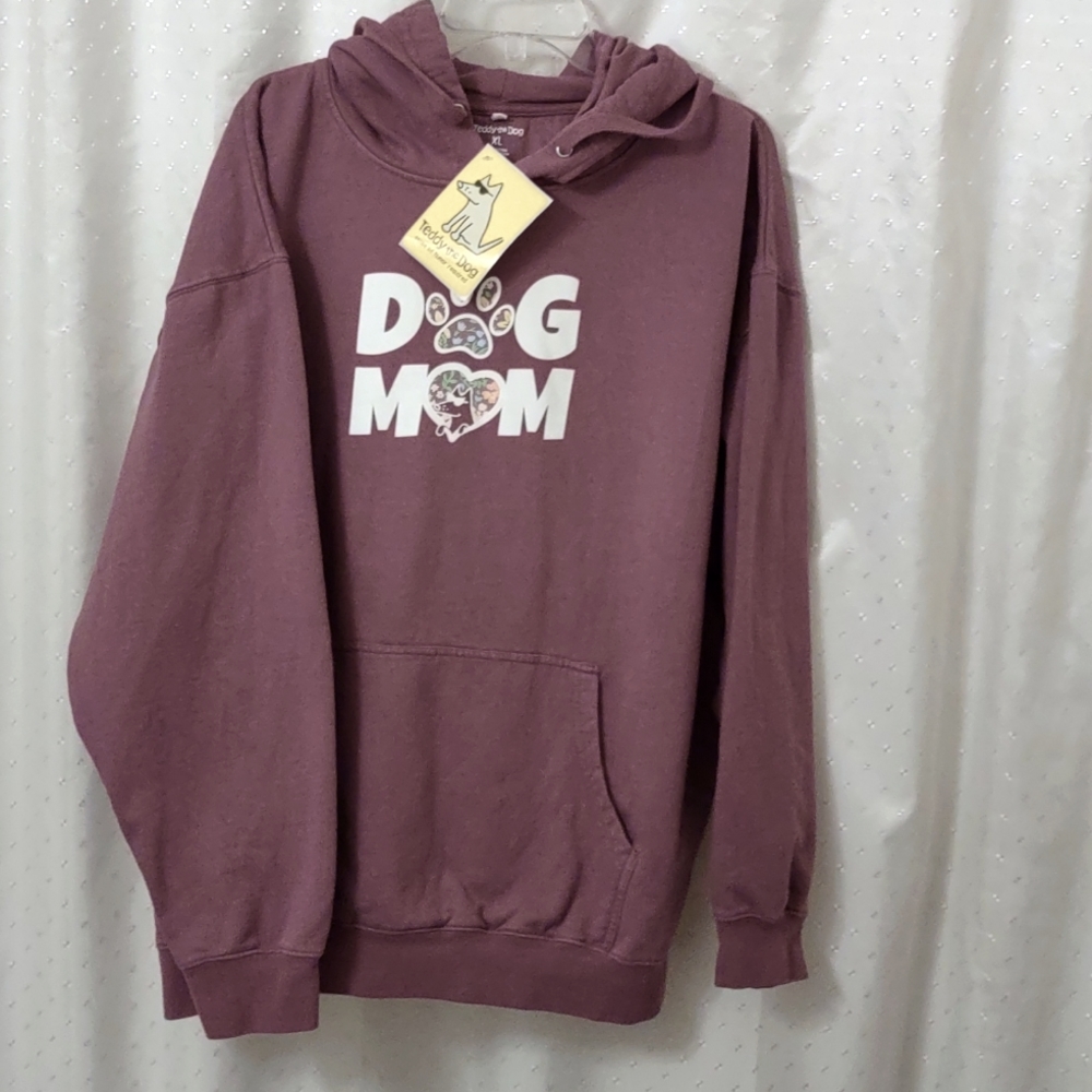 NWT Hooded Sweatshirt, Teddy the Dog, size XL, Rose